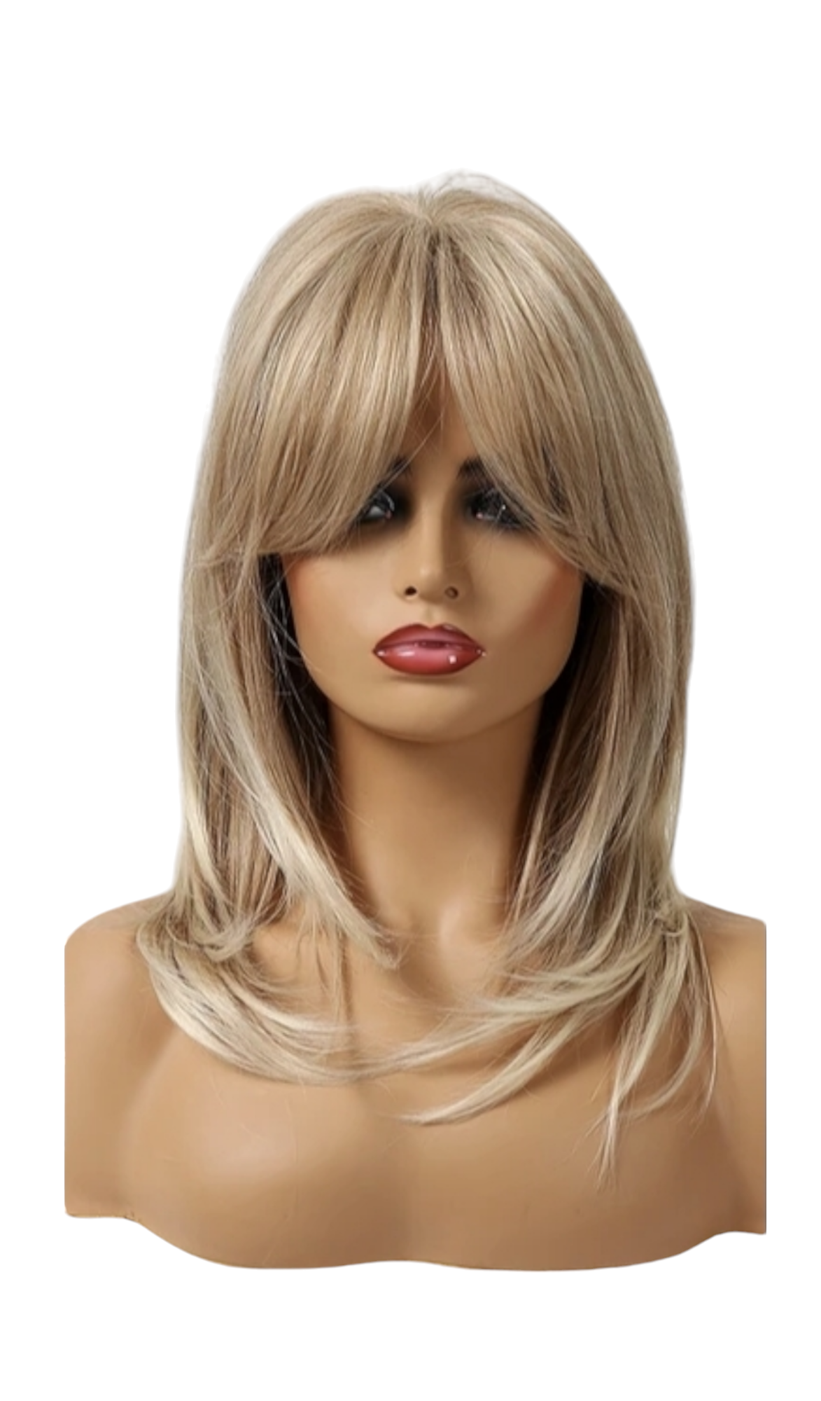 Golden Tipped Blonde Face Framing Shoulder Length Wig. Alure