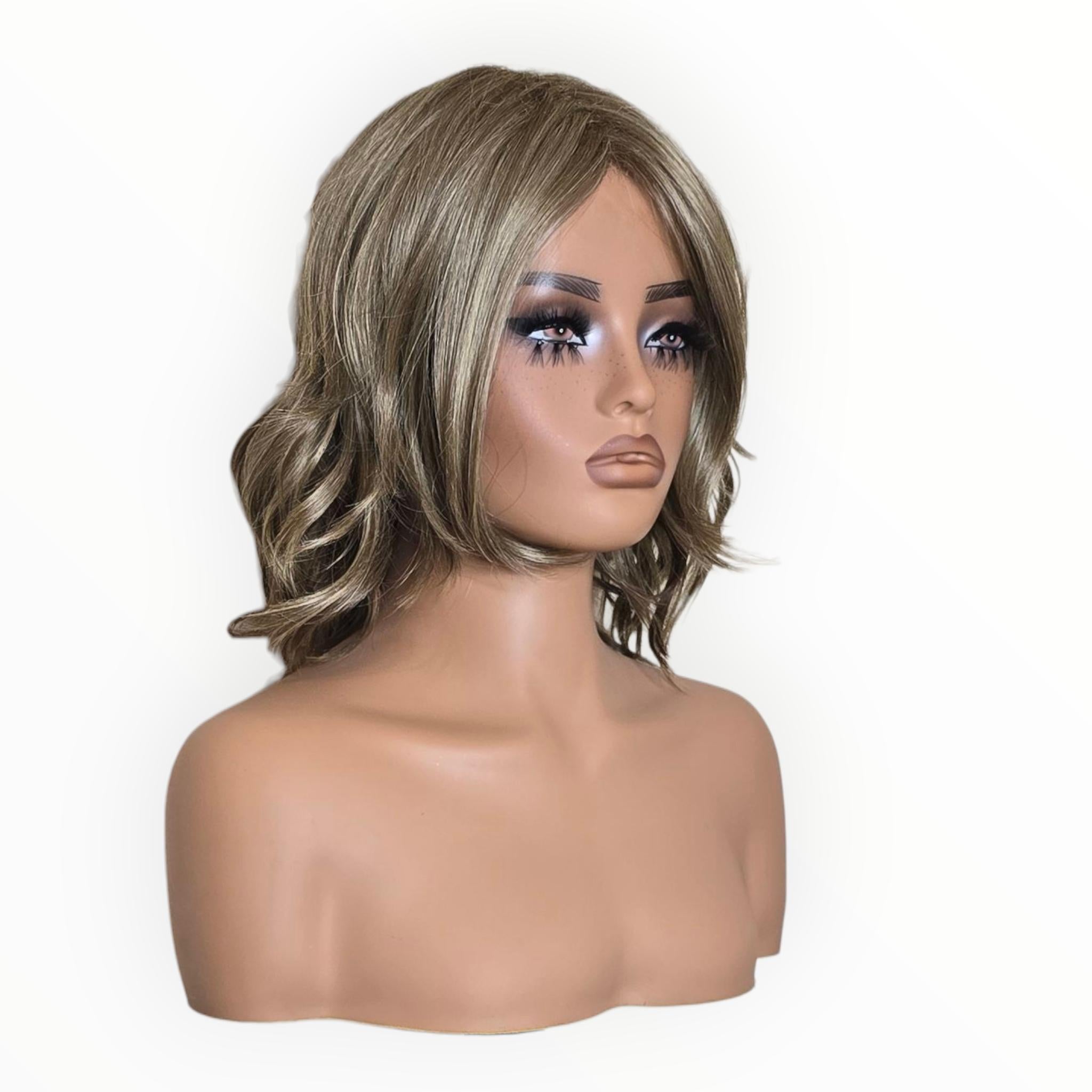 Silver Ash Blonde Wavy Bob Wig. Abbi