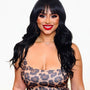 Black Long Wavy Wig with Fringe. Abigail