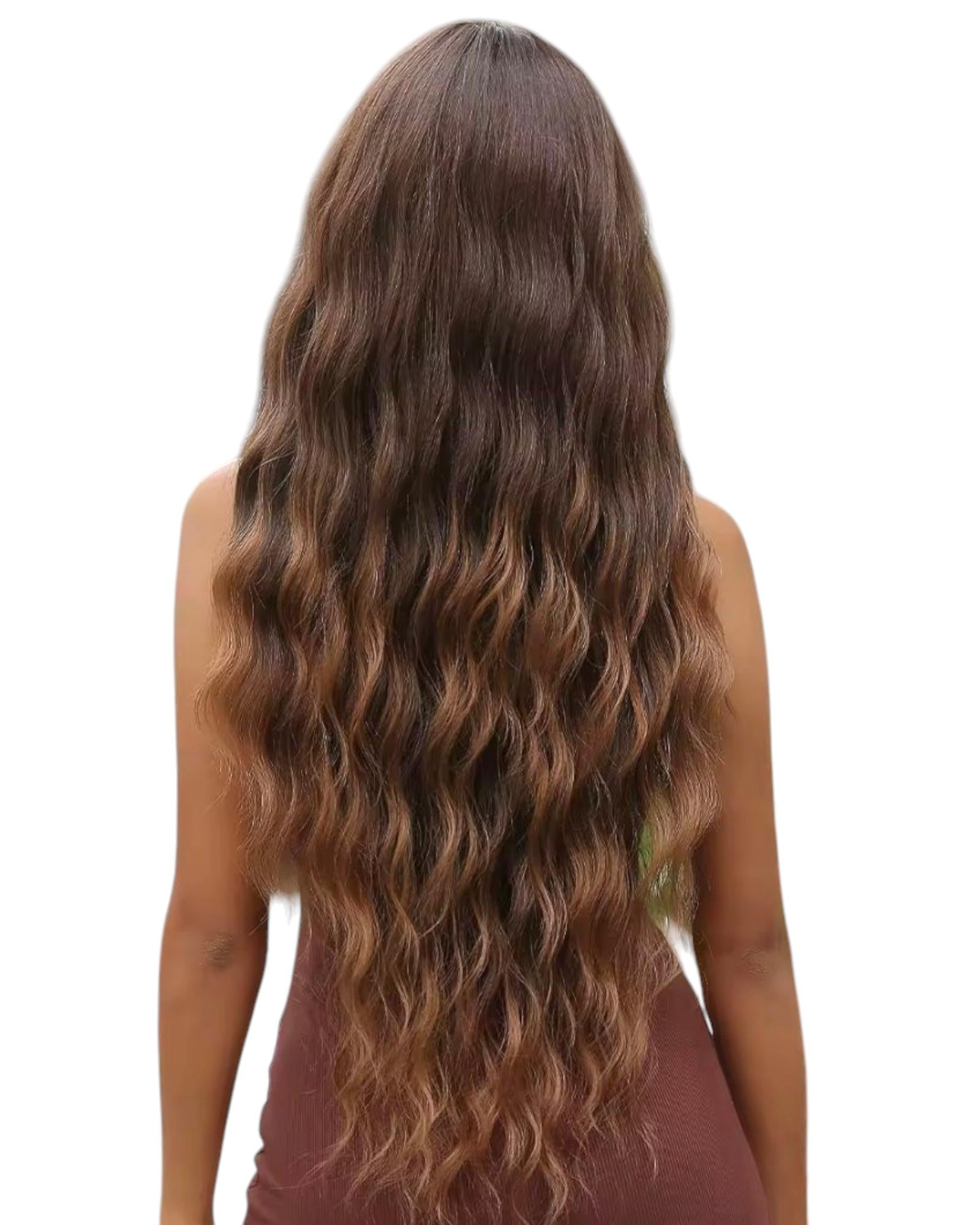 Brown Ombre Long Wavy Wig. Ndyah
