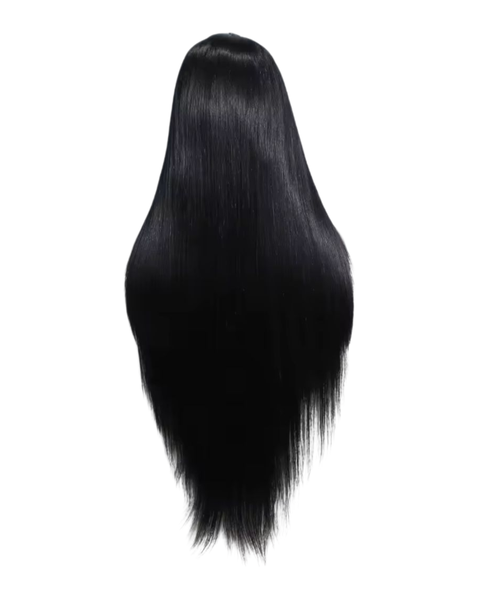 Long Sleek Straight Black Fringed Wig. Debut.