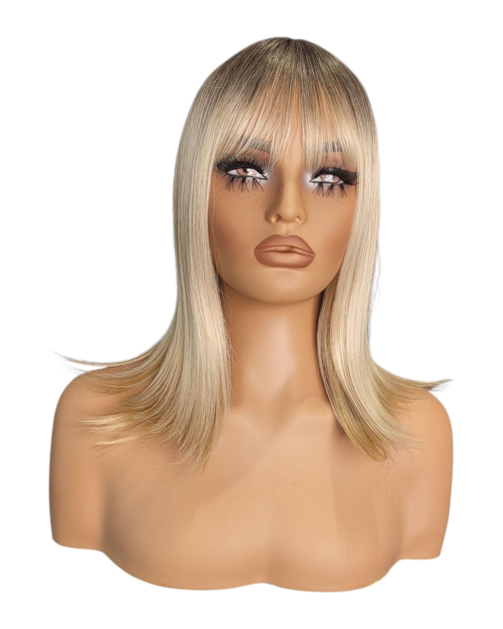 Blonde Highlighted Long Bob Wig. Alexis