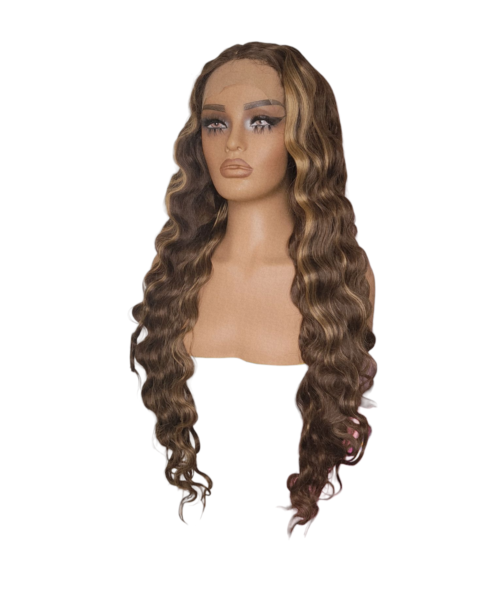Wavy Blonde Brown Lace Front Wig. JJ