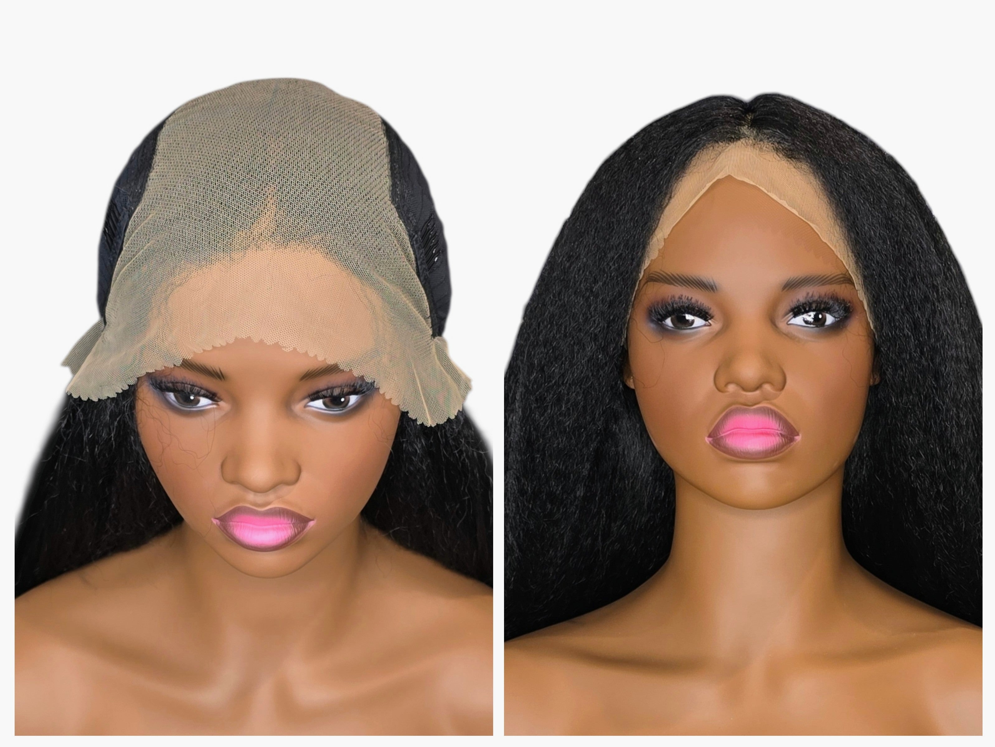 Black Relaxed Texture Lace Front Wig.