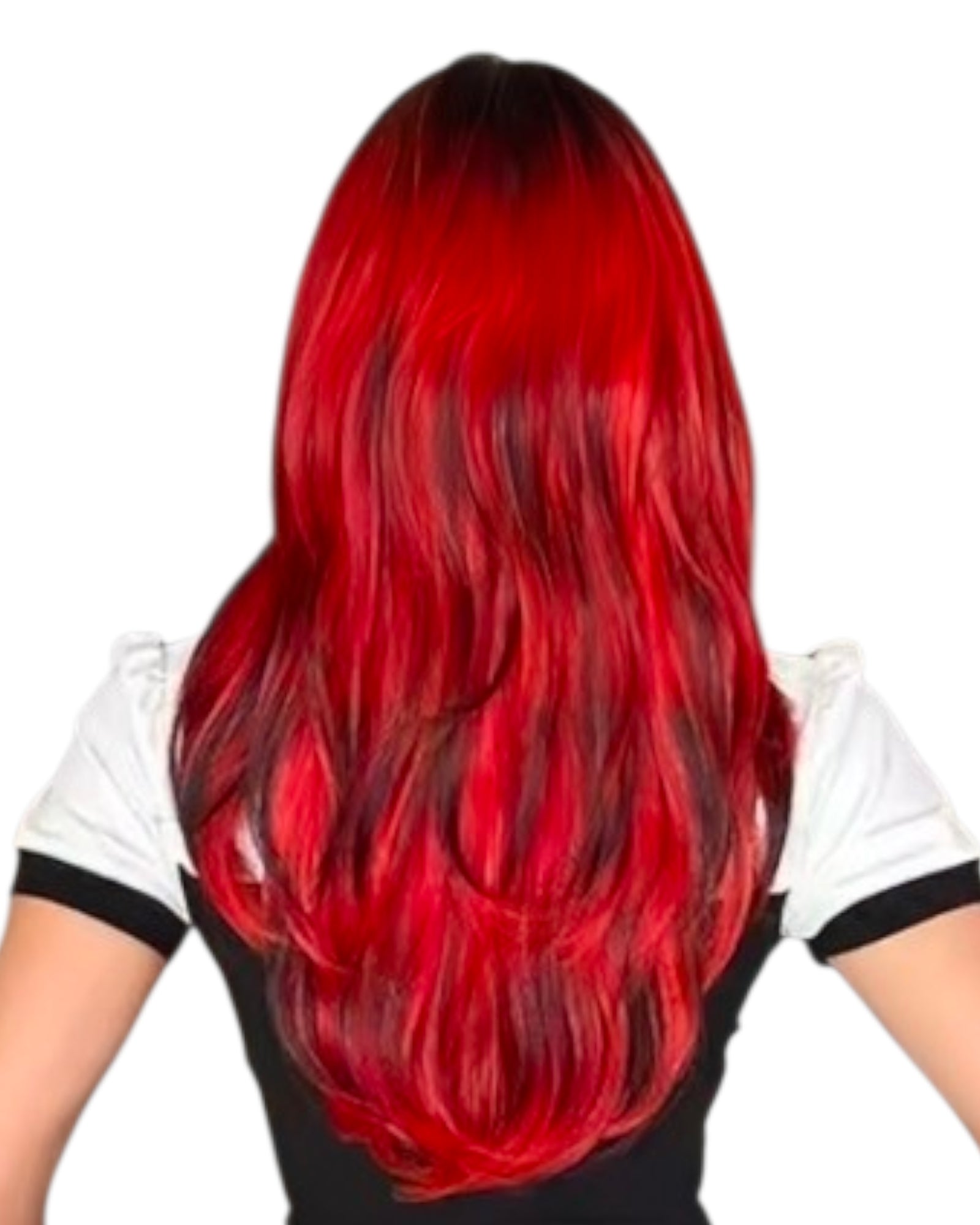 Red Black Ombre Wig. Astra