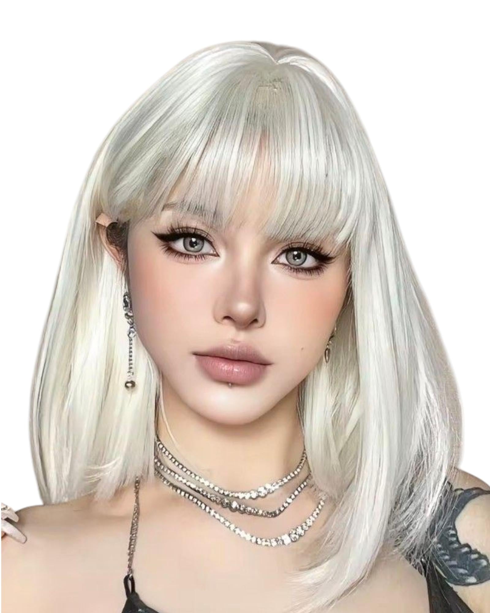White Blonde Bob Style Wig. Kendall