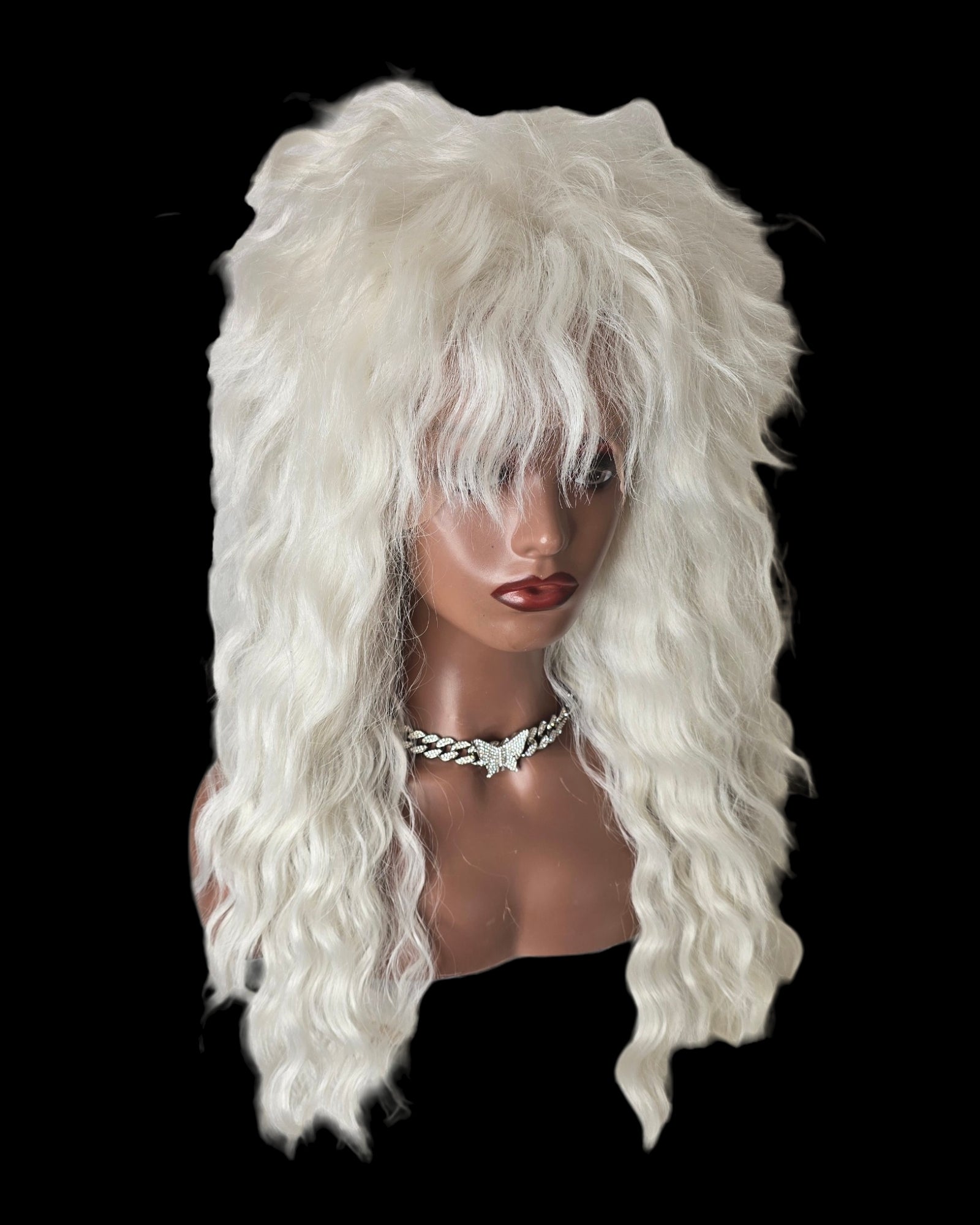 white blonde shag drag queen lace front wig celebwigs