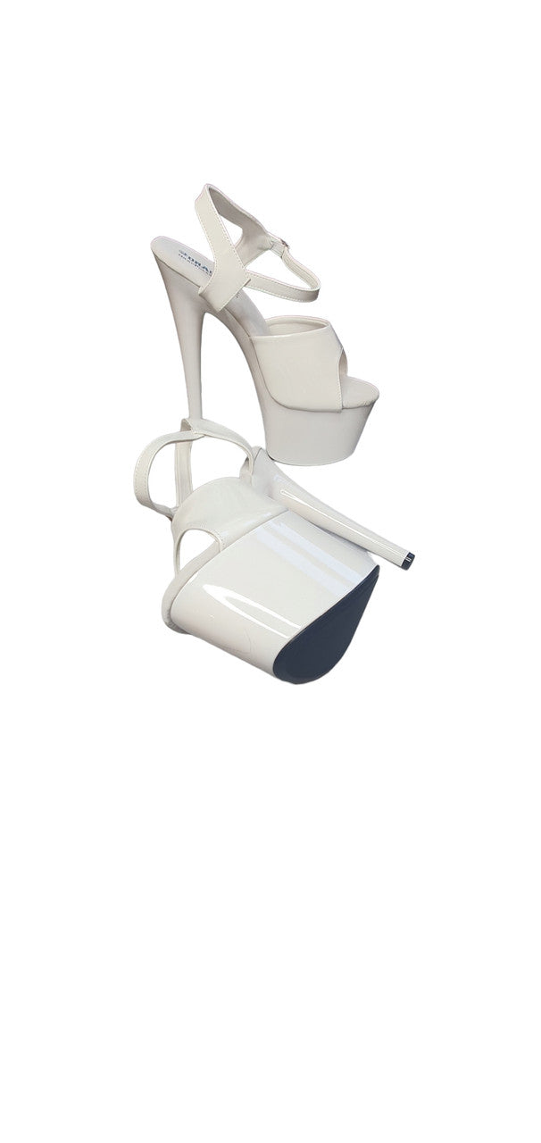 Blanca White Patent Platform Stiletto Sandals