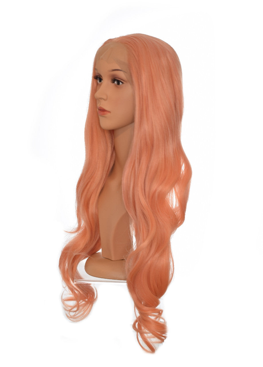 Apricot Pink Lace Front Wig. Pastel Lenka