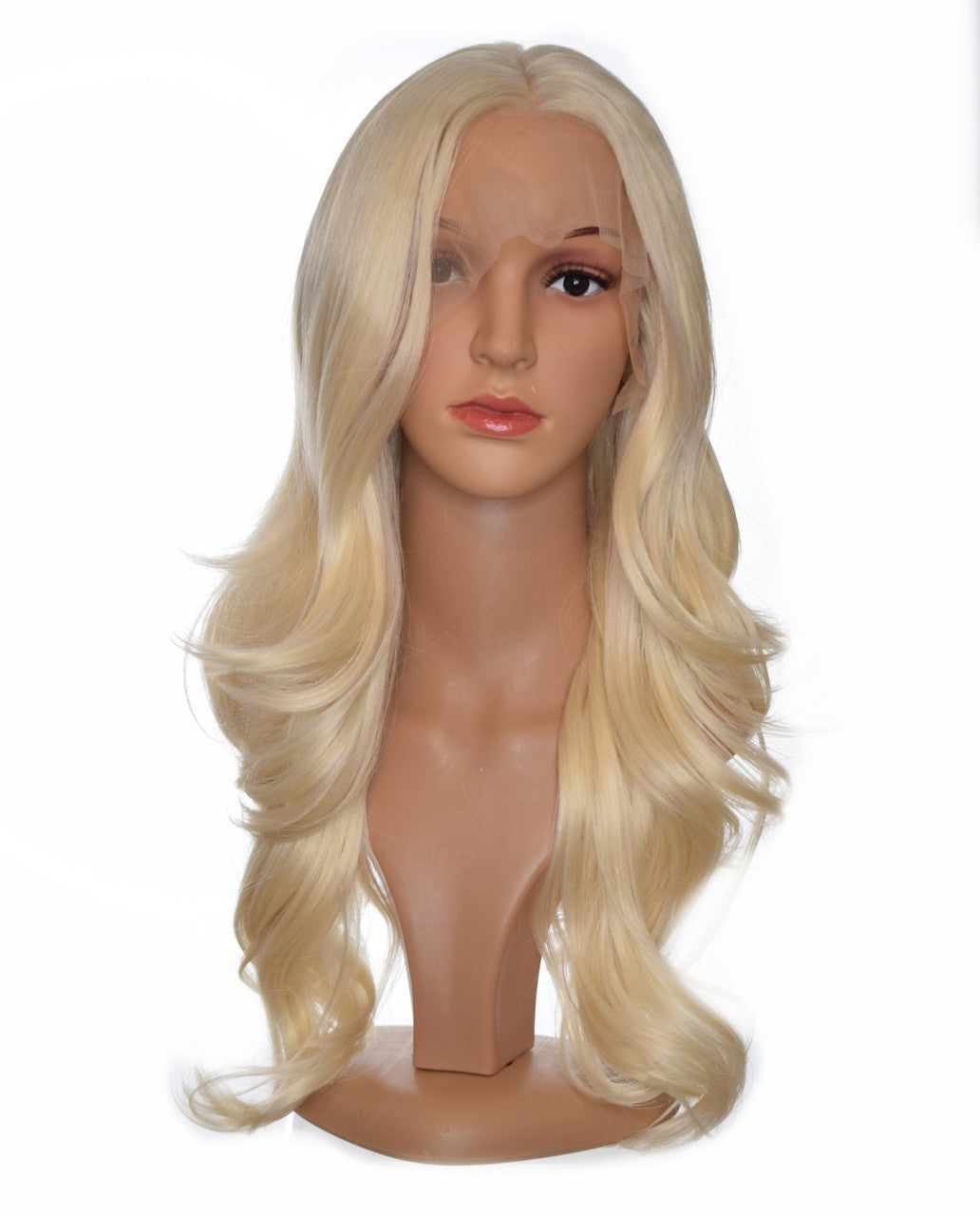 Blonde Lace Front Face Framing 70's Inspired Wig. Platinum Blonde