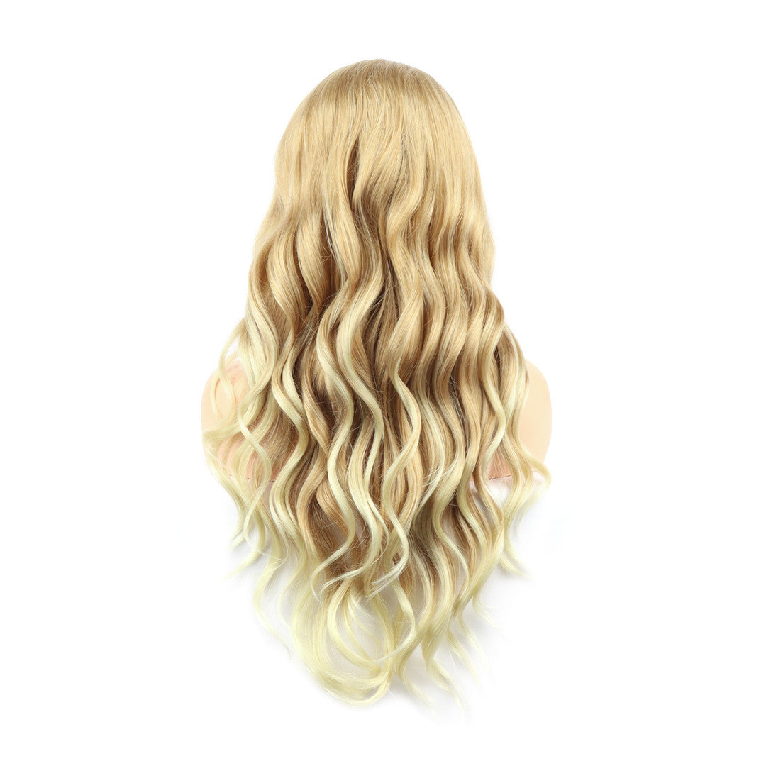Golden Blonde Ombre Wavy Lace Front Wig. Honey