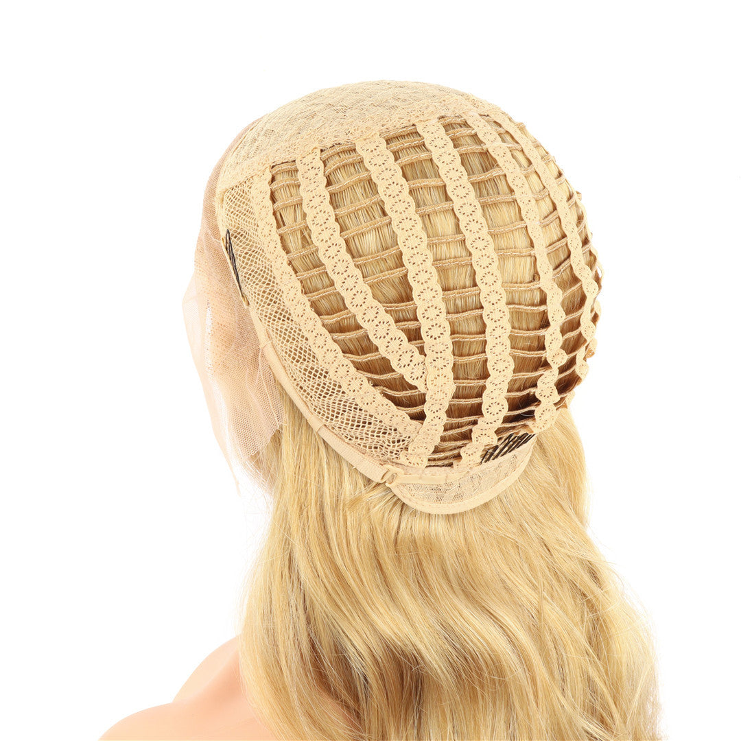 Golden Blonde Ombre Wavy Lace Front Wig. Honey