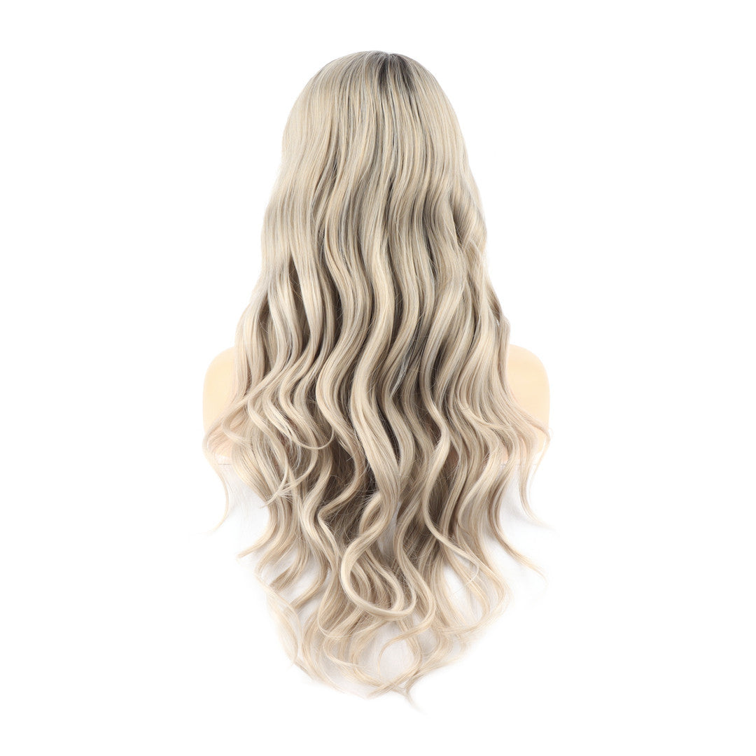 Long Silver Ash Blonde Balayage Lace front wig. Sumi