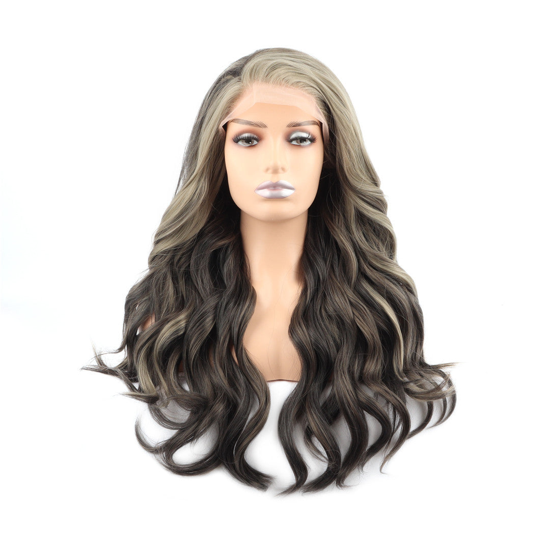 Dark Brown Blonde Ombre Curly Lace Front Wig. Izzy