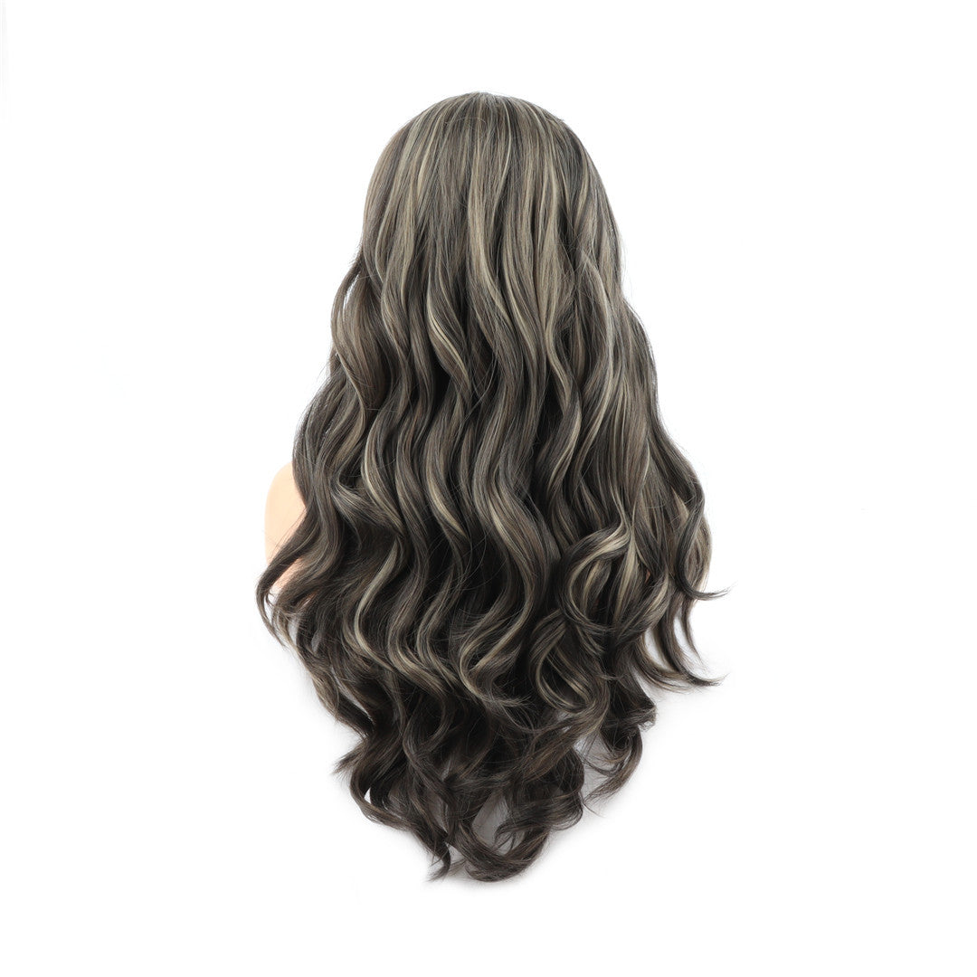 Dark Brown Blonde Ombre Curly Lace Front Wig. Izzy