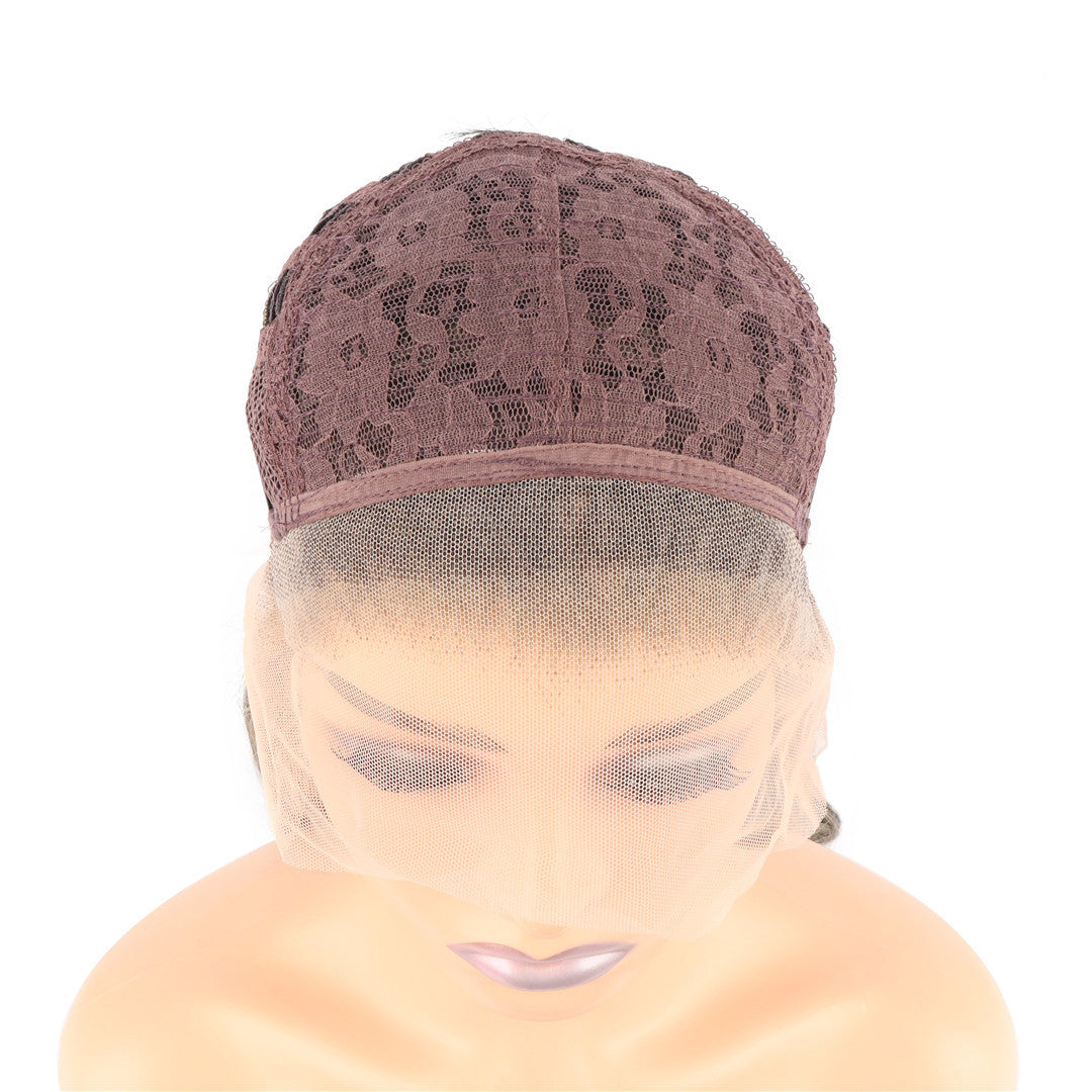 Dark Brown Blonde Ombre Curly Lace Front Wig. Izzy