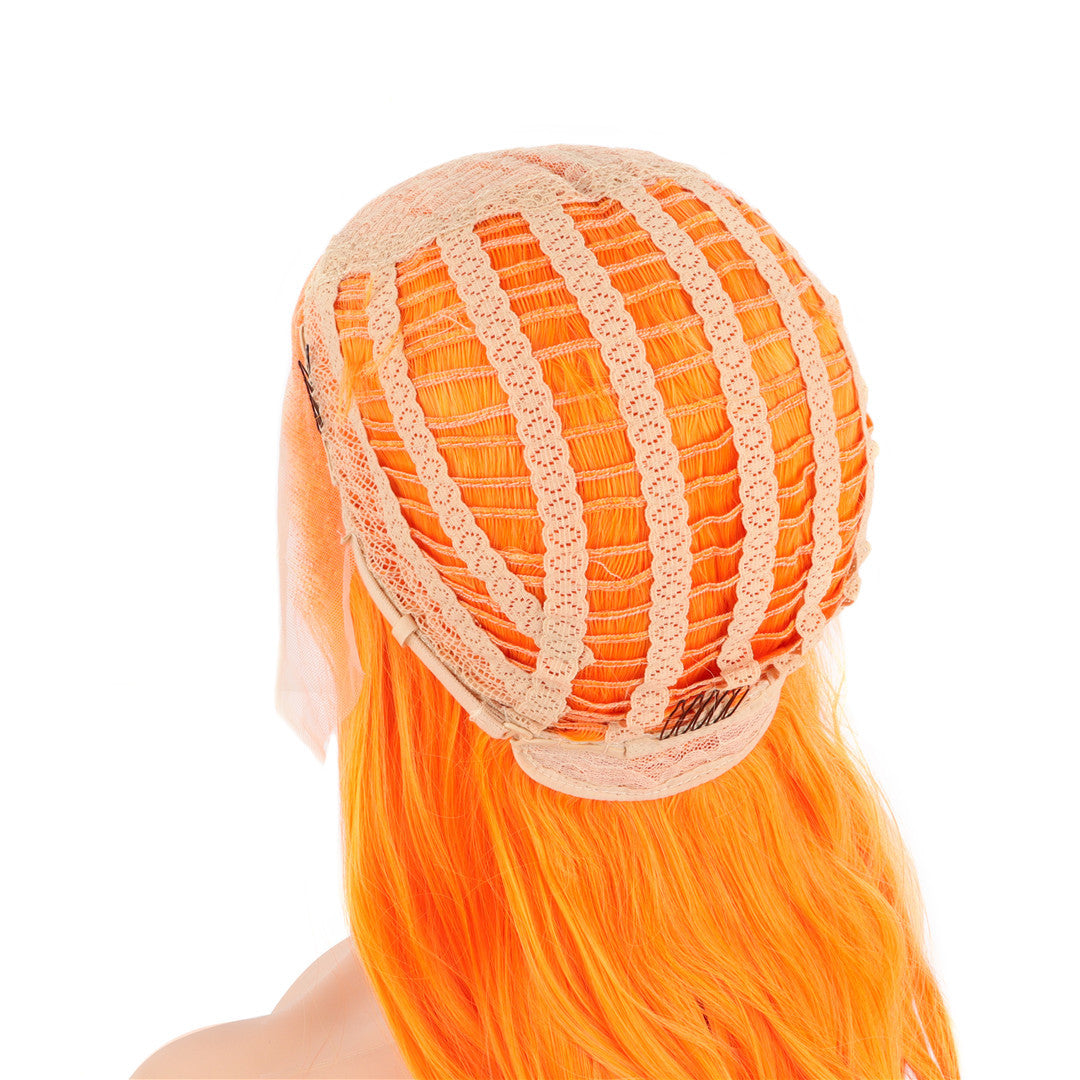 Flame Orange Long Wavy Lace Front Wig. Phoenix