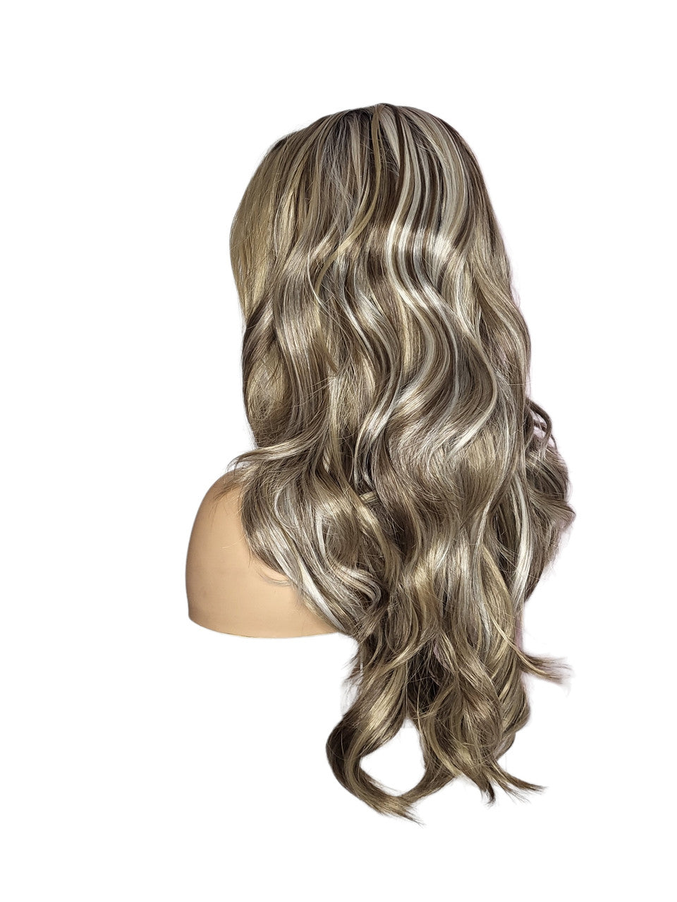 Long Wavy Multi Tonal Silver Blonde Lace Front Wig. Silvie