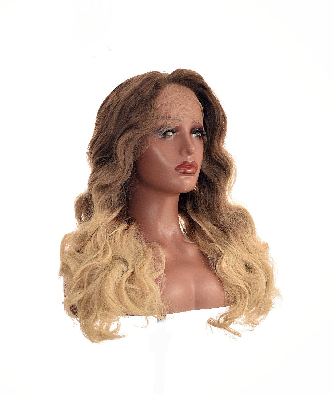 Brown to Blonde Curly Lace Front Wig. Kleo