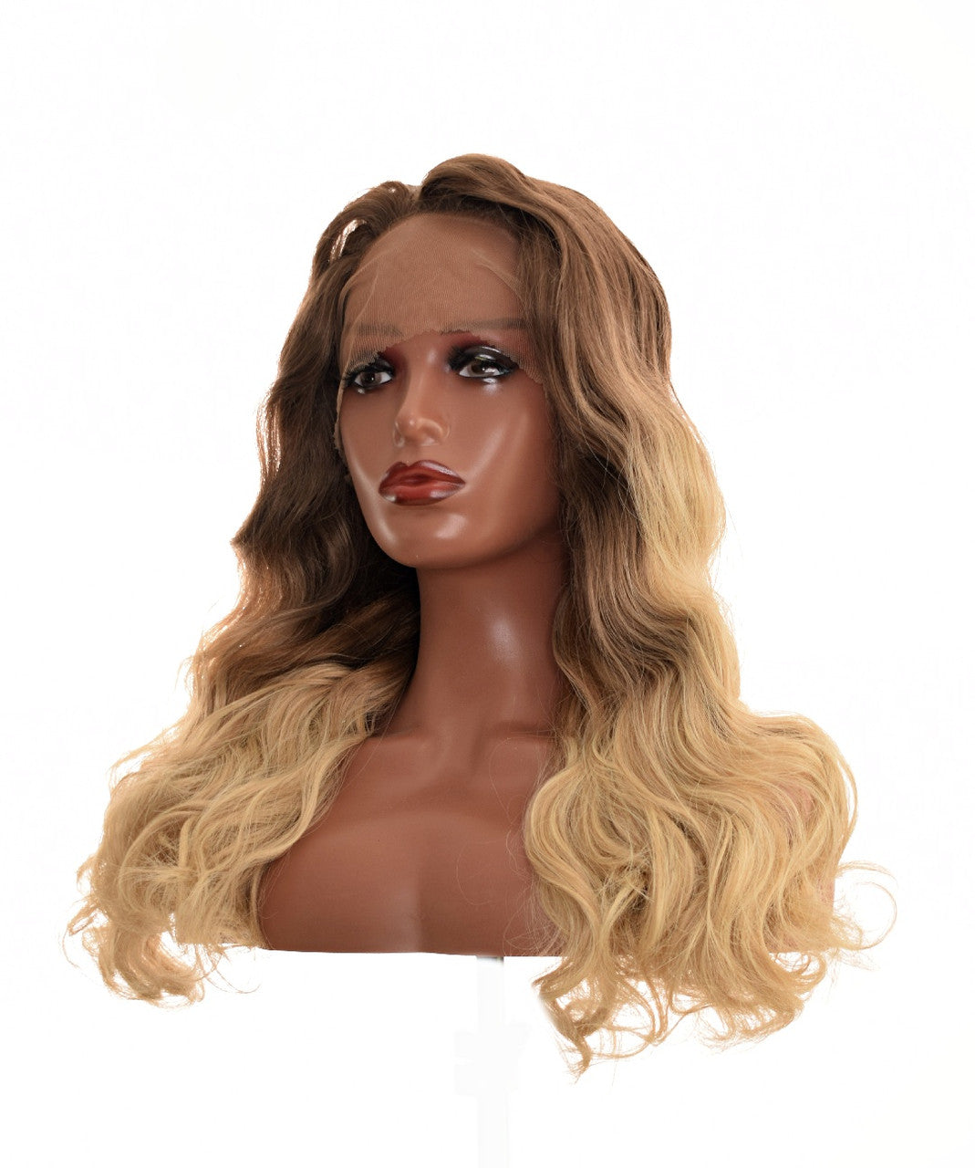 Brown to Blonde Curly Lace Front Wig. Kleo