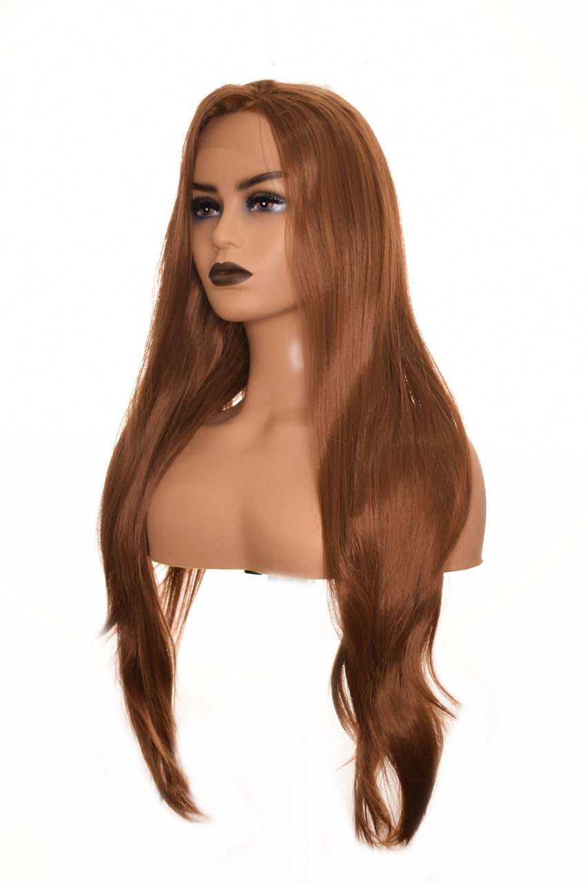 Auburn Brown Long Lace Front Wig. Lorna Wig