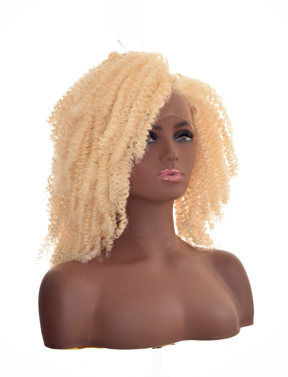 Spiral Curl Blonde Lace Front Wig. Vanity