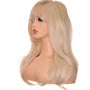 Platinum Blonde Wavy Wig With Bangs. Bardot Wig