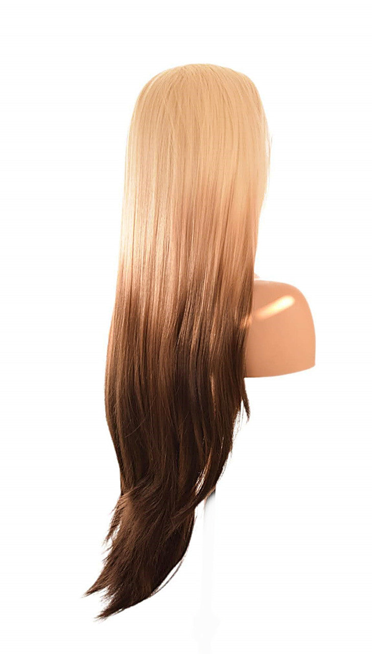 Blonde Brown Graduated Lace Front Long Wig. Sindy