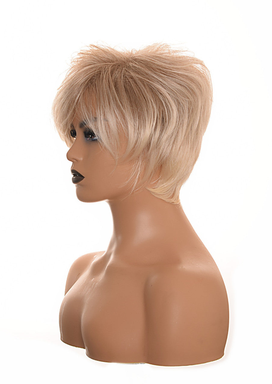 Blonde Highlights Shorter Length Wig. Pammie