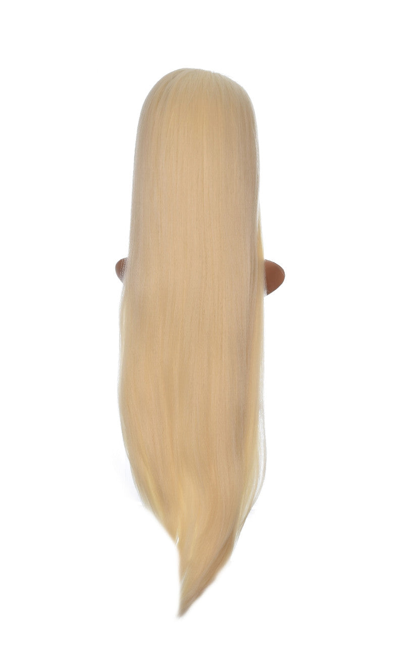 Blonde long straight lace front wig - Godiva - profile view - CelebWigs