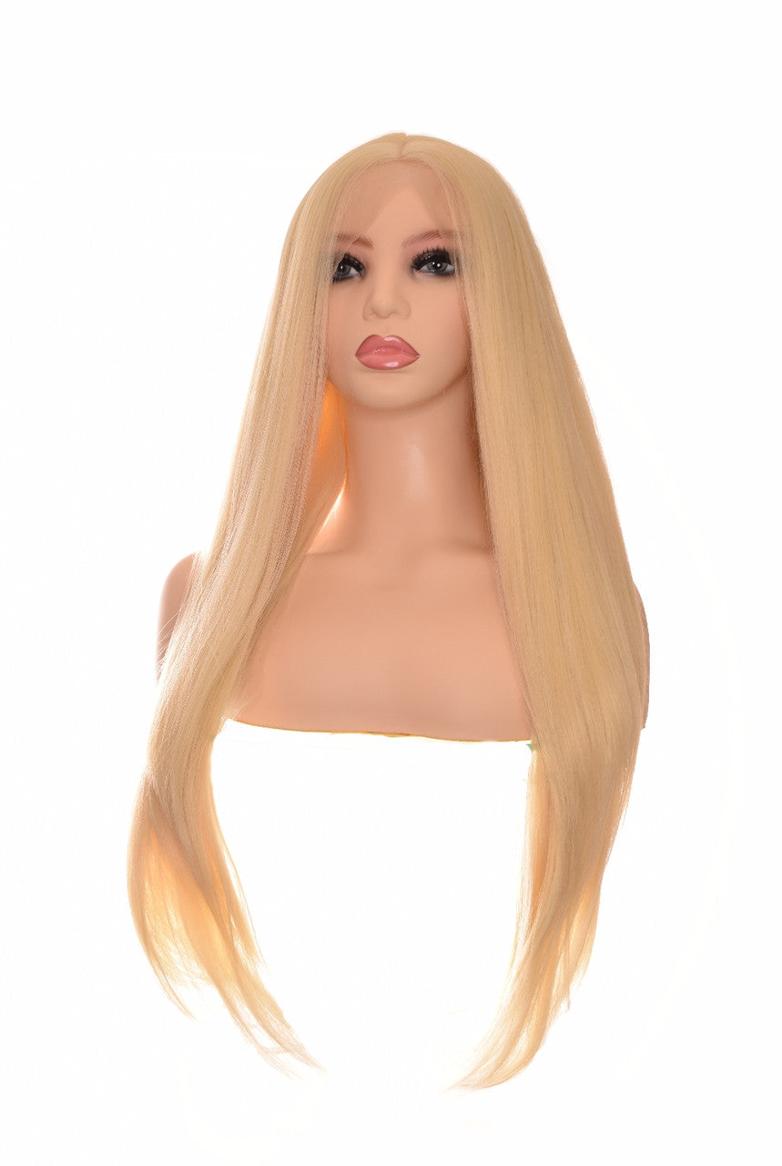 Blonde Centre Part Long Lace  Wig. Sleek Straight  Wigs