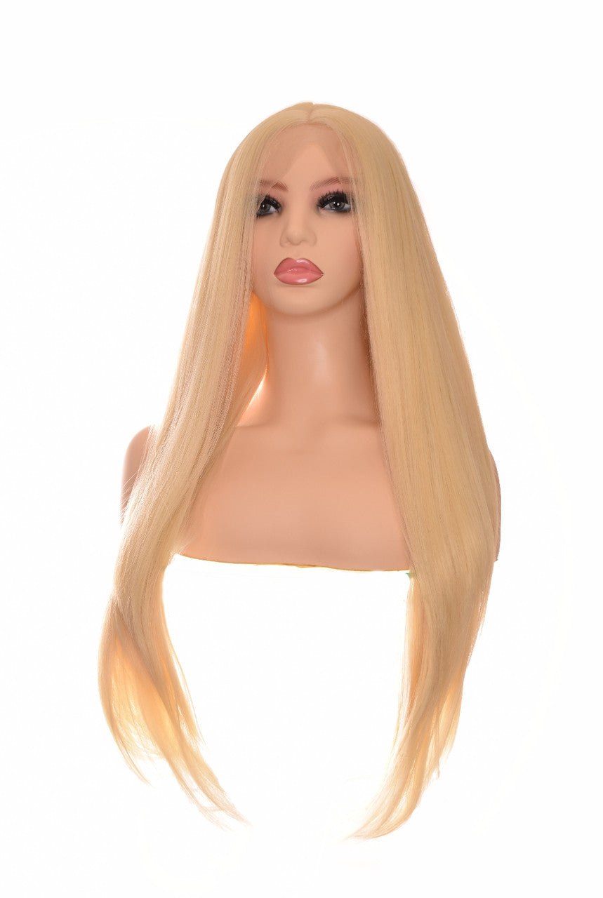 Blonde Centre Part Long Lace Front Wig. Sleek Straight Wig. Barby Wig