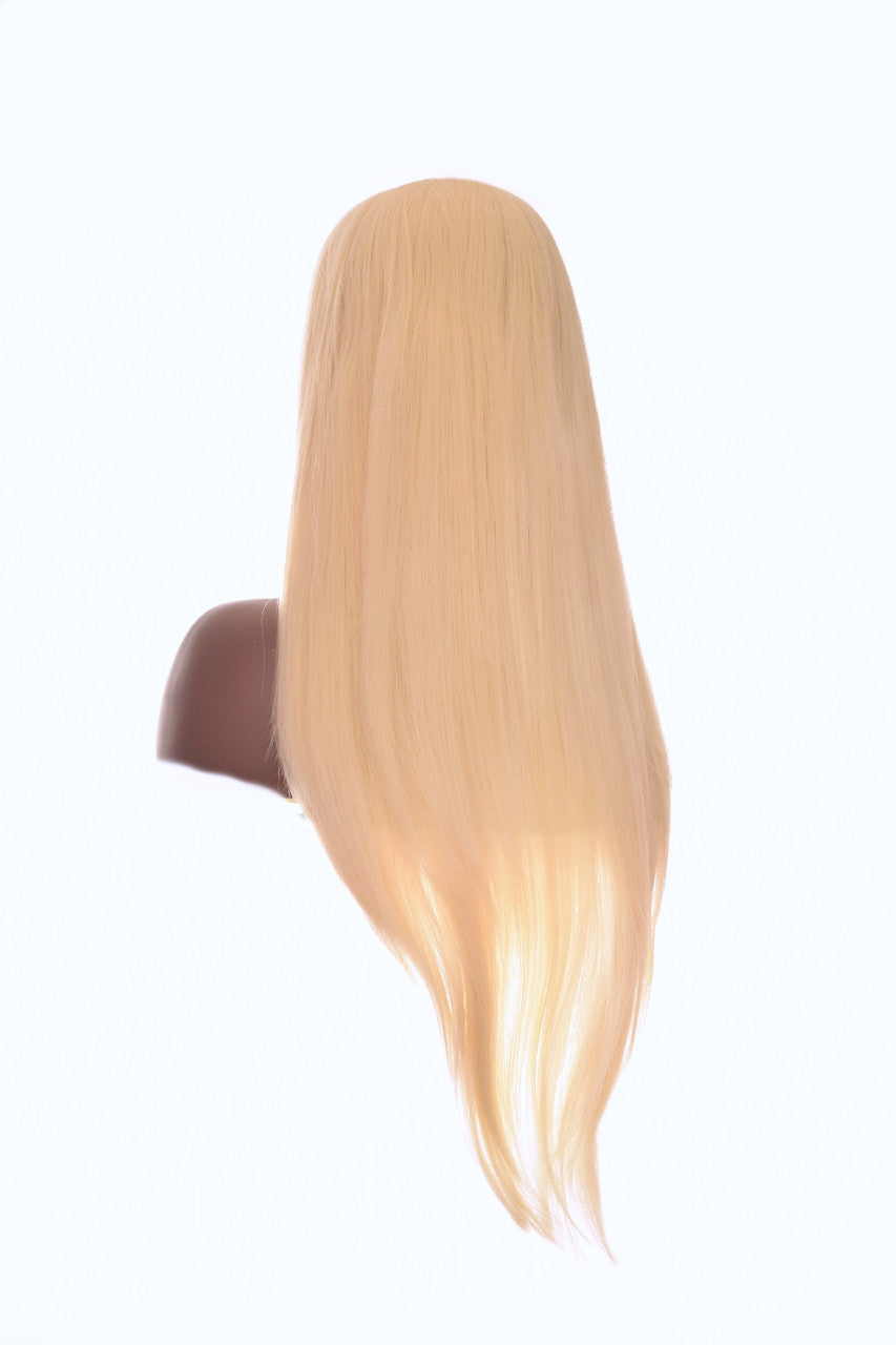 Blonde Centre Part Long Lace Front Wig. Sleek Straight Wig. Barby Wig