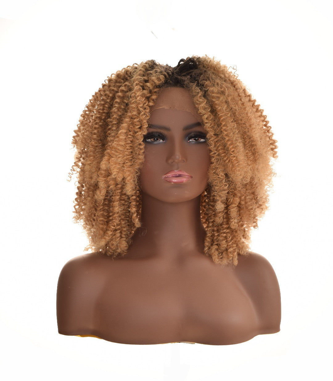 Caramel Spiral Curls Lace Front Wig. Fleur