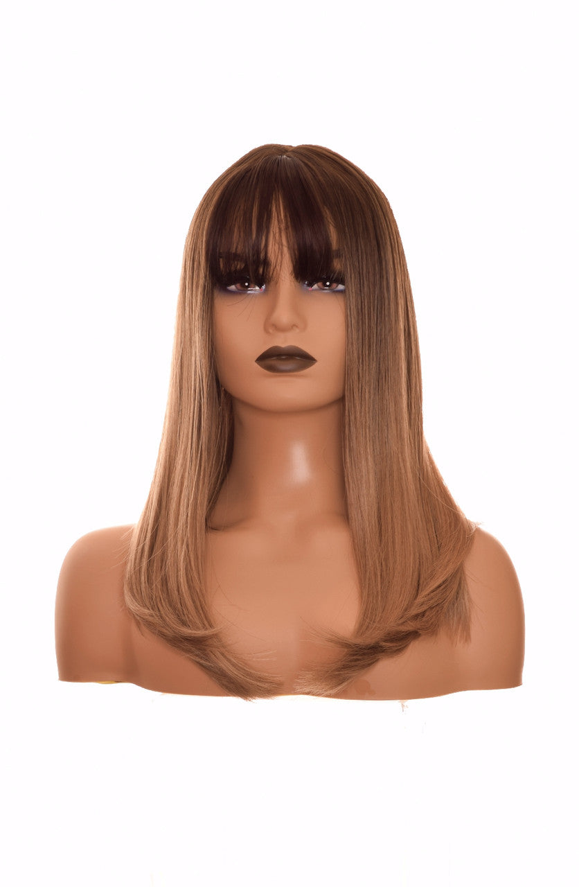 Dark Blonde Ombre Bobbed Hairstyle Wig. Jaki