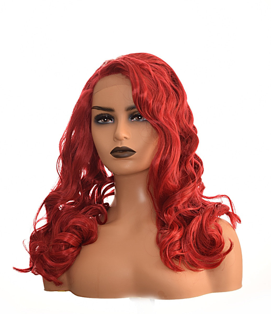 Deep Red Pin Up Lace Front Wig. Rhea Wig.