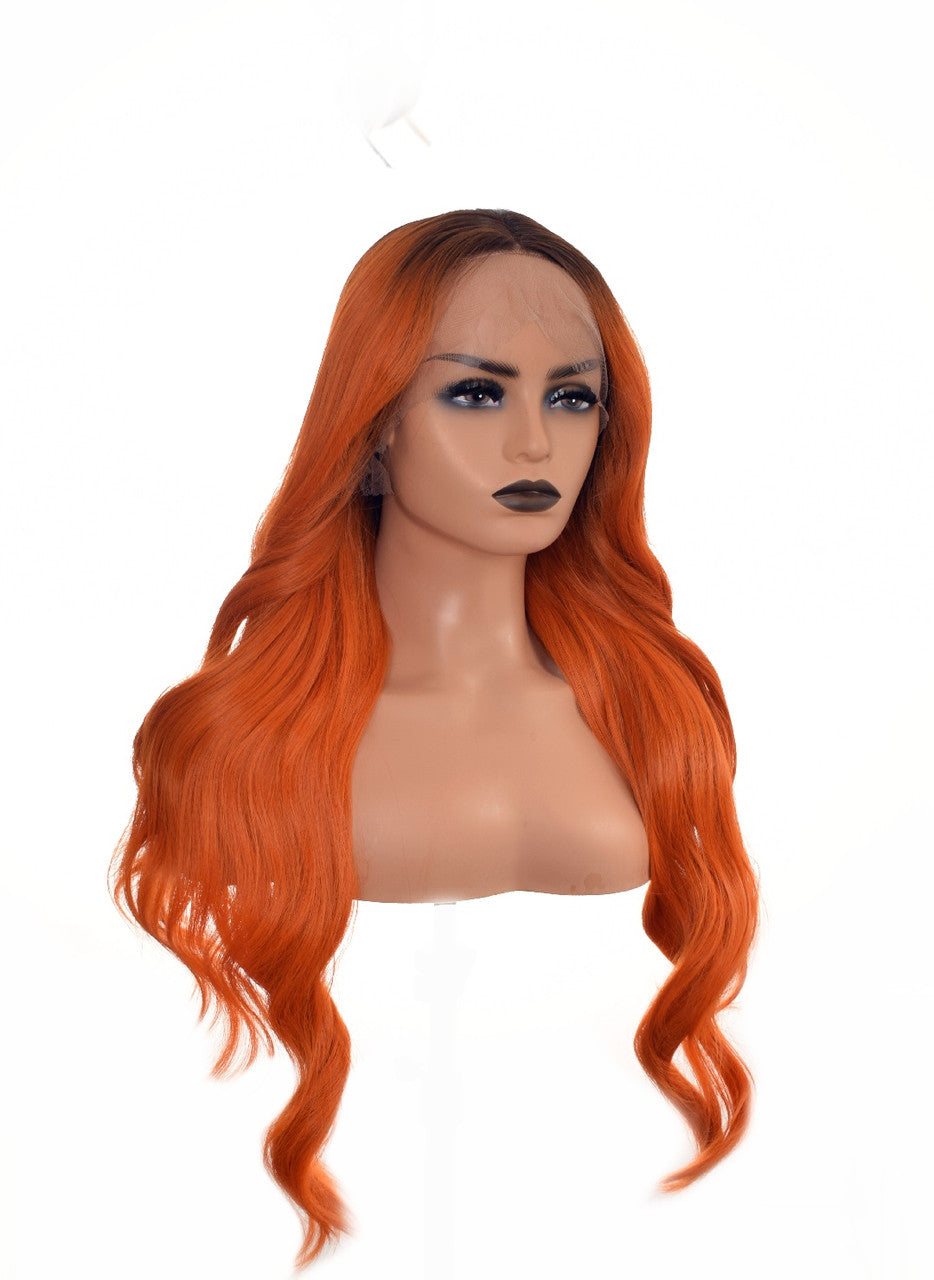 Ginger Orange Long Lace Front Ariel Wig