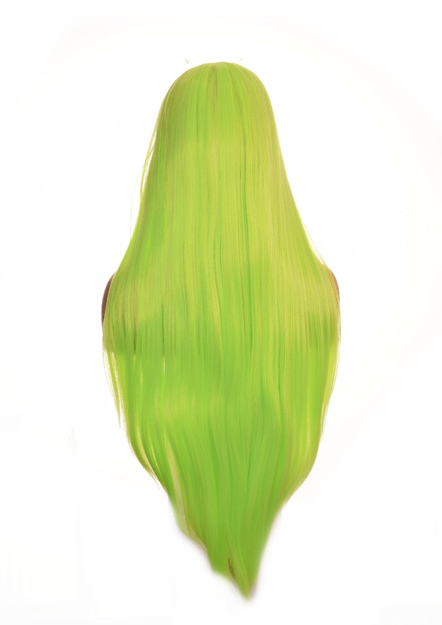 Lime Green Godiva Extra Long Lace Front Wig. LimeKrime