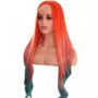 Orange Pink Blue Ombre Lace Front Wig. Shade.