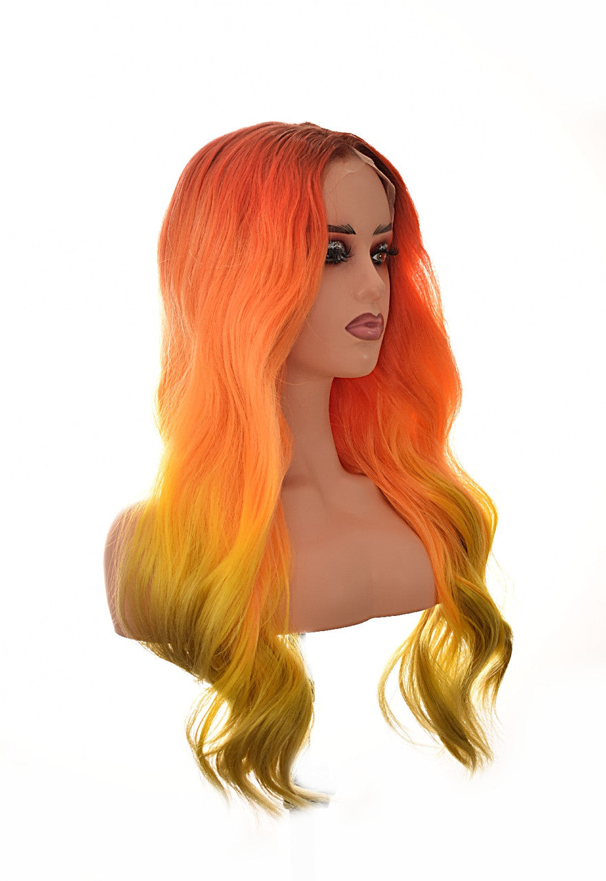 Orange Yellow Ombre Lacefrontal Wig. Shantay