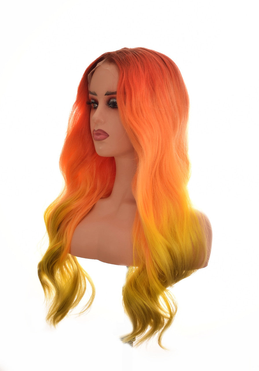 Orange Yellow Ombre Lace Front Wig. Shantay
