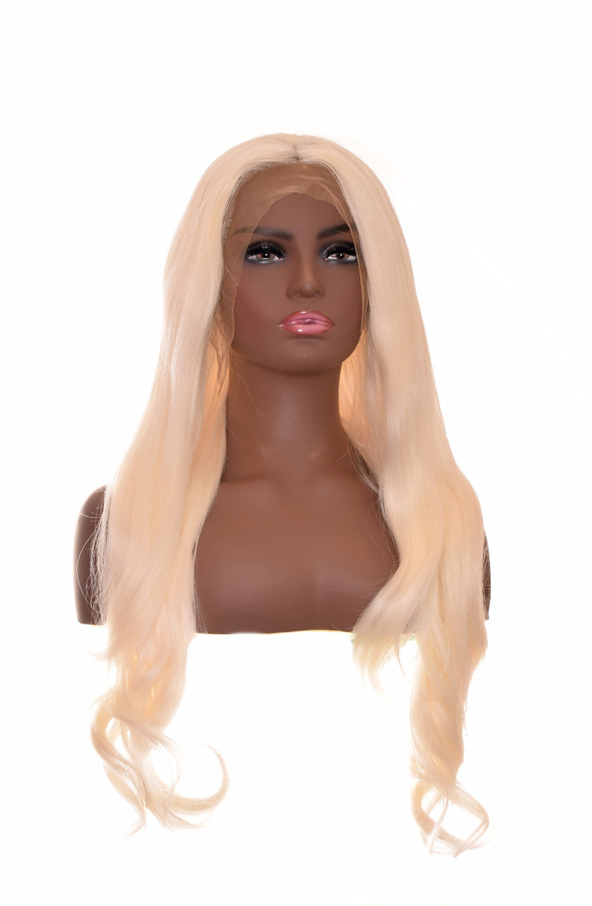 Platinum Blonde Long Lace Front Wig. Kaylee Wig.