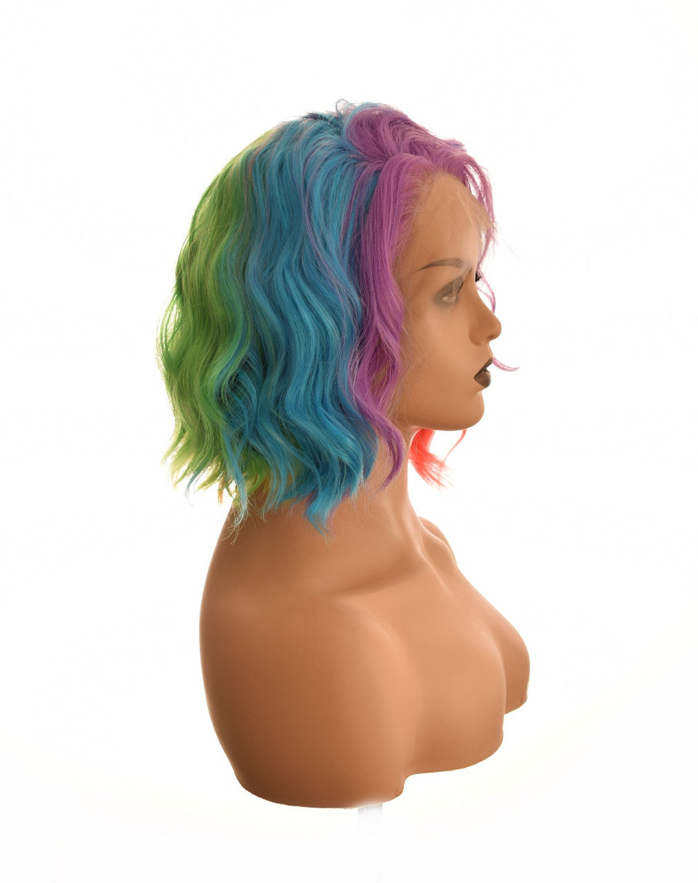 Rainbow Pride Lace Front Wavy Wig. Multi Shade SpillThe T Wig