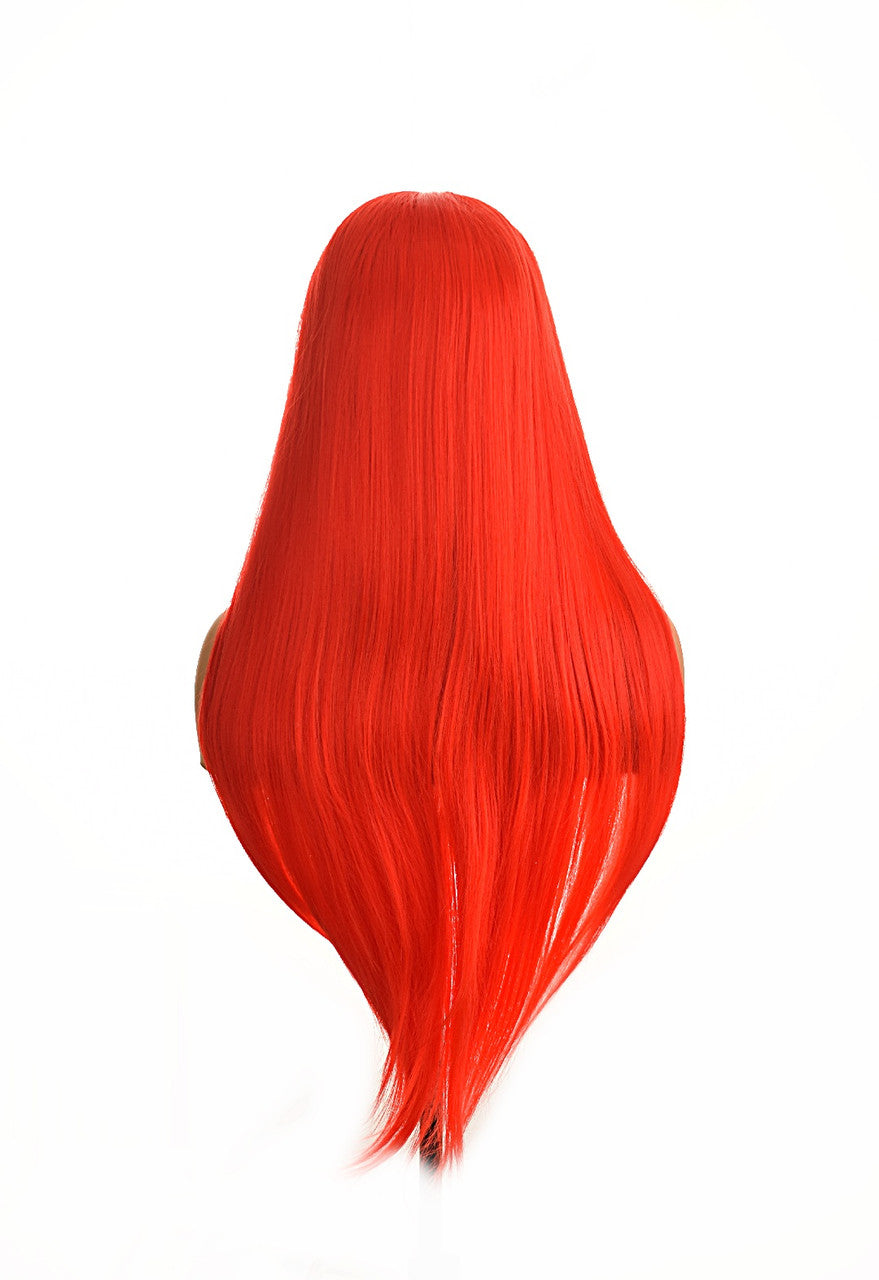 Pillarbox Red Long Lace Front Wig. Akane