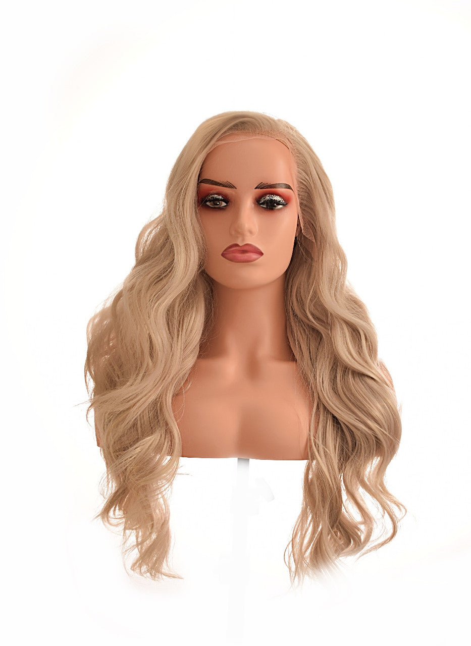 Silver Blonde Wavy Lace Front Wig. Molly