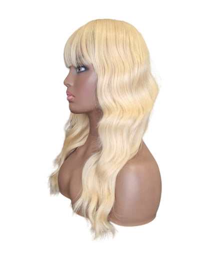 Wavy Blonde Wig With Fringe. Brianna.-CelebWigs