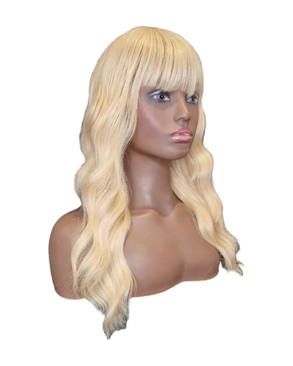 Wavy Blonde Wig With Fringe. Brianna.-CelebWigs