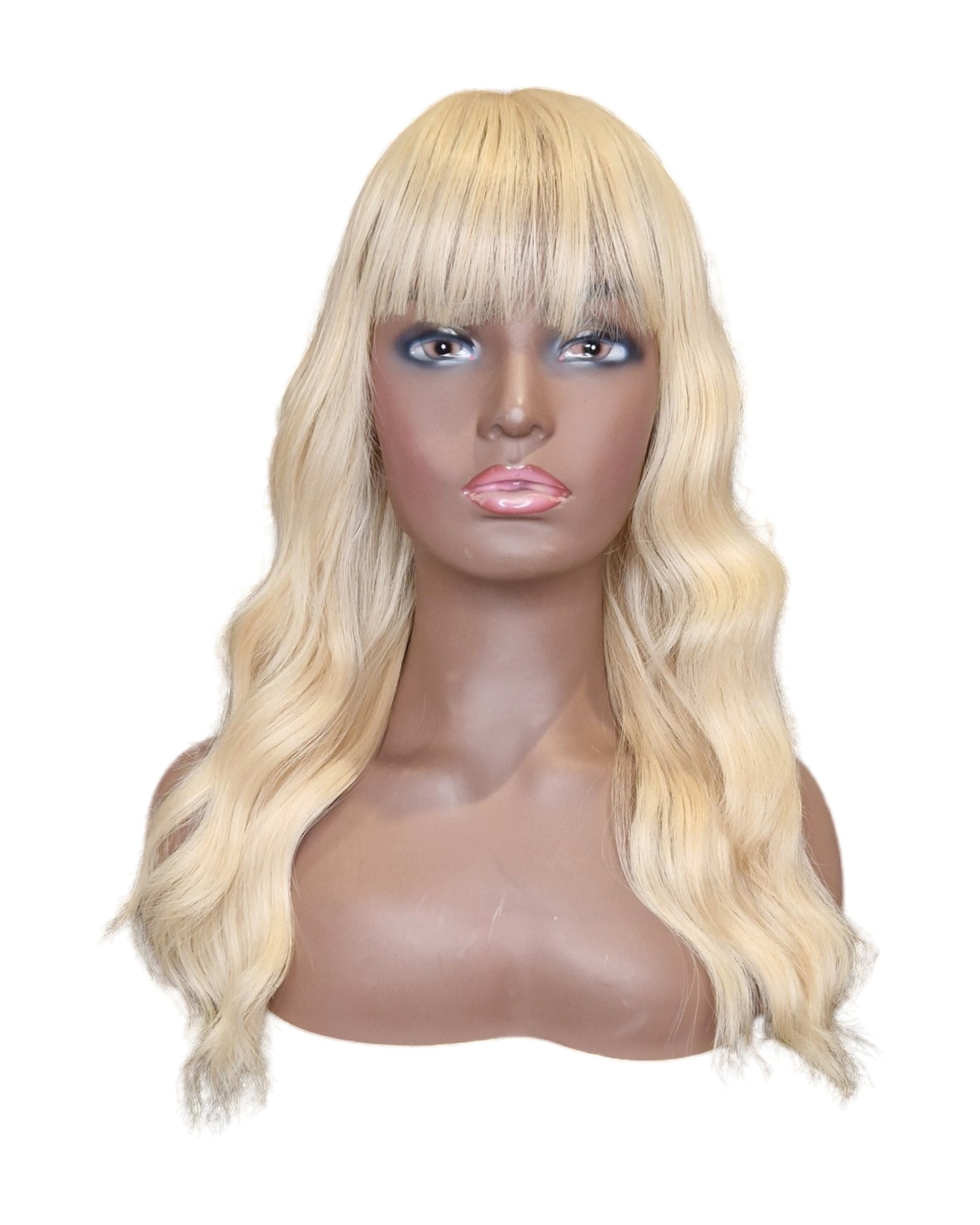 Wavy Blonde Wig With Fringe. Brianna.-CelebWigs