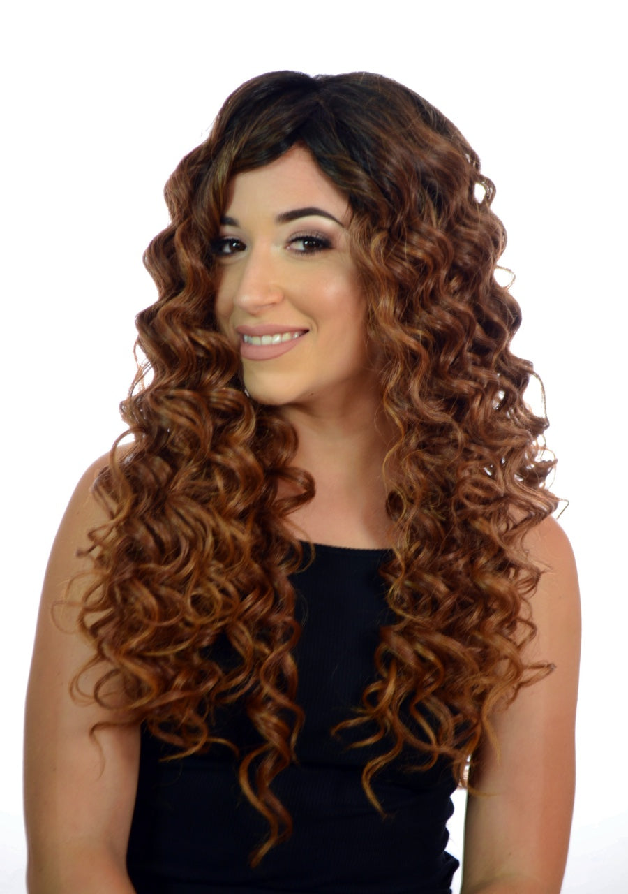 Long Curly  Monotop Wig | 2 Shades Natural Look Premium Quality Wigs