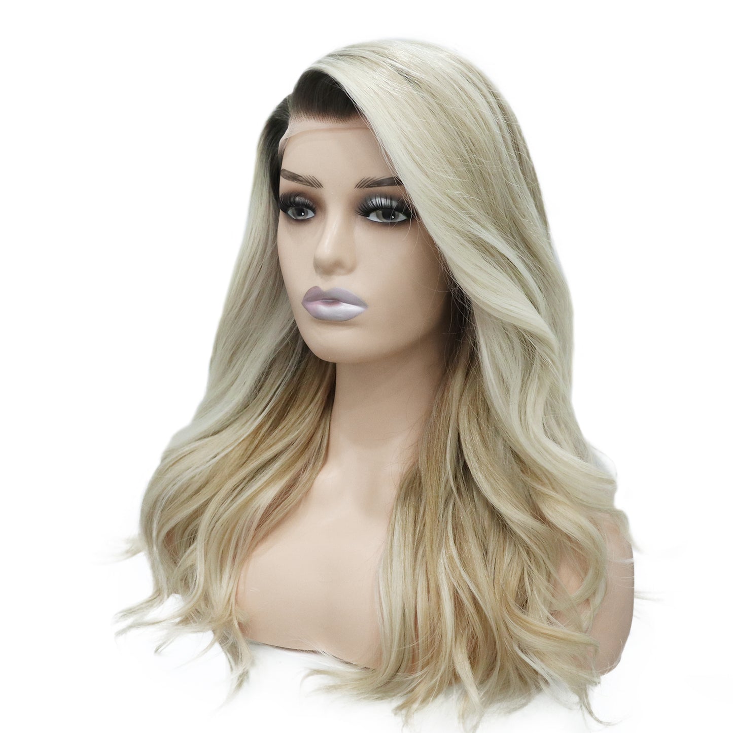 Blonde Mid Length Bobbed Lace Front Wig. Addison